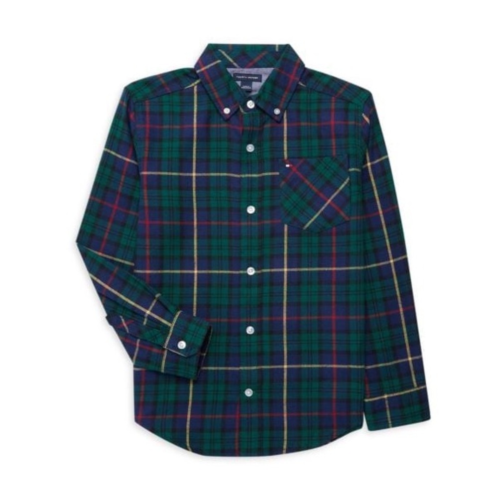 Tommy Hilfiger | Boy’s Button-Down Long Sleeve Plaid Shirt | NWT | Large (16-18)